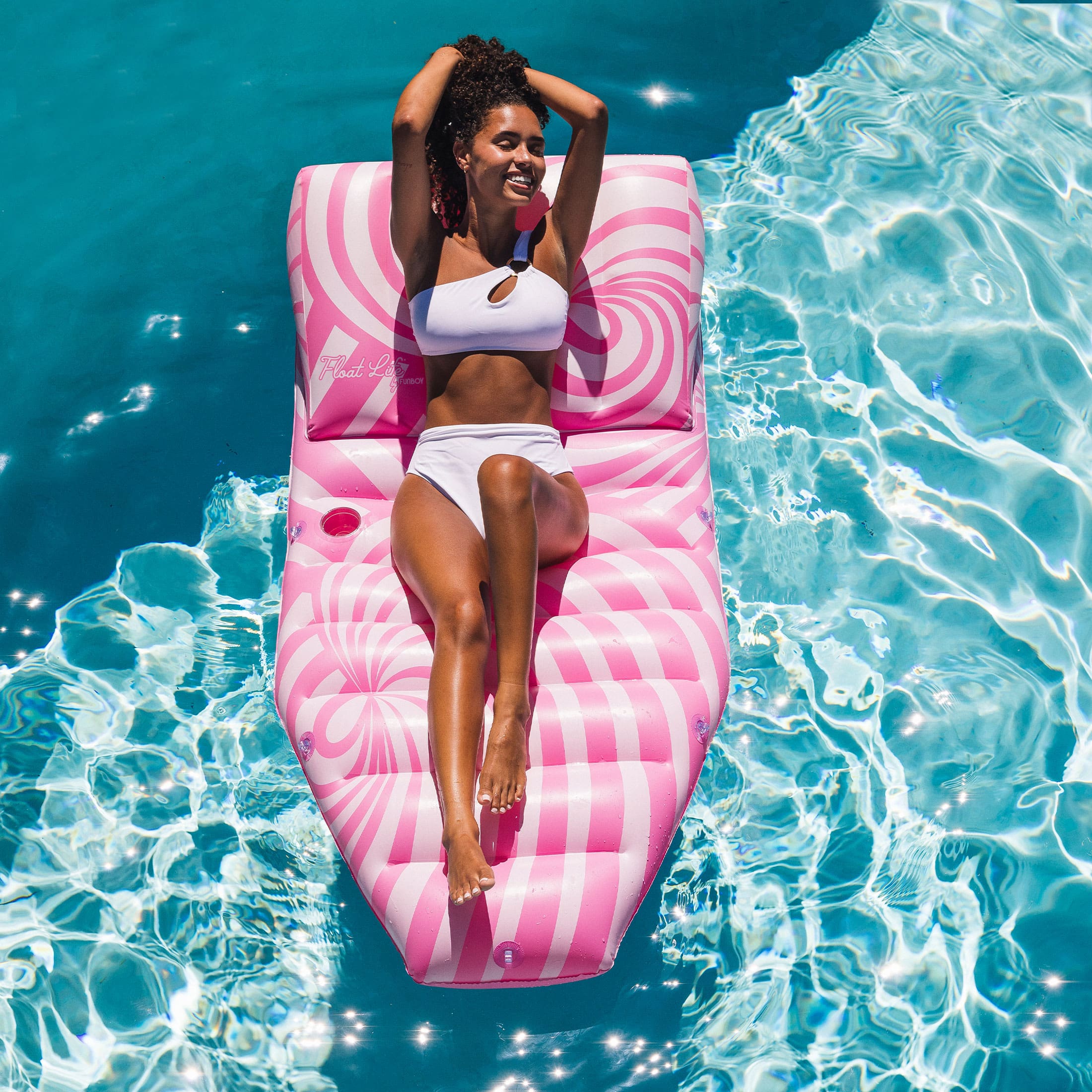 Pink Twist Sun Lounger Pool Float