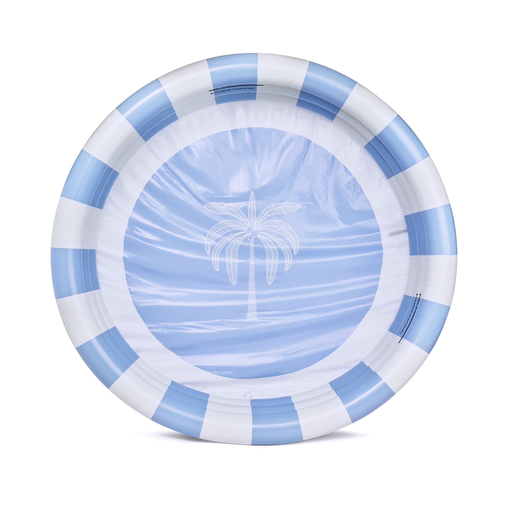 Float Life Inflatable Round 3-Ring Pool, Blue Stripe - Summer Breeze, 65" Diameter, perfect for kids and adults