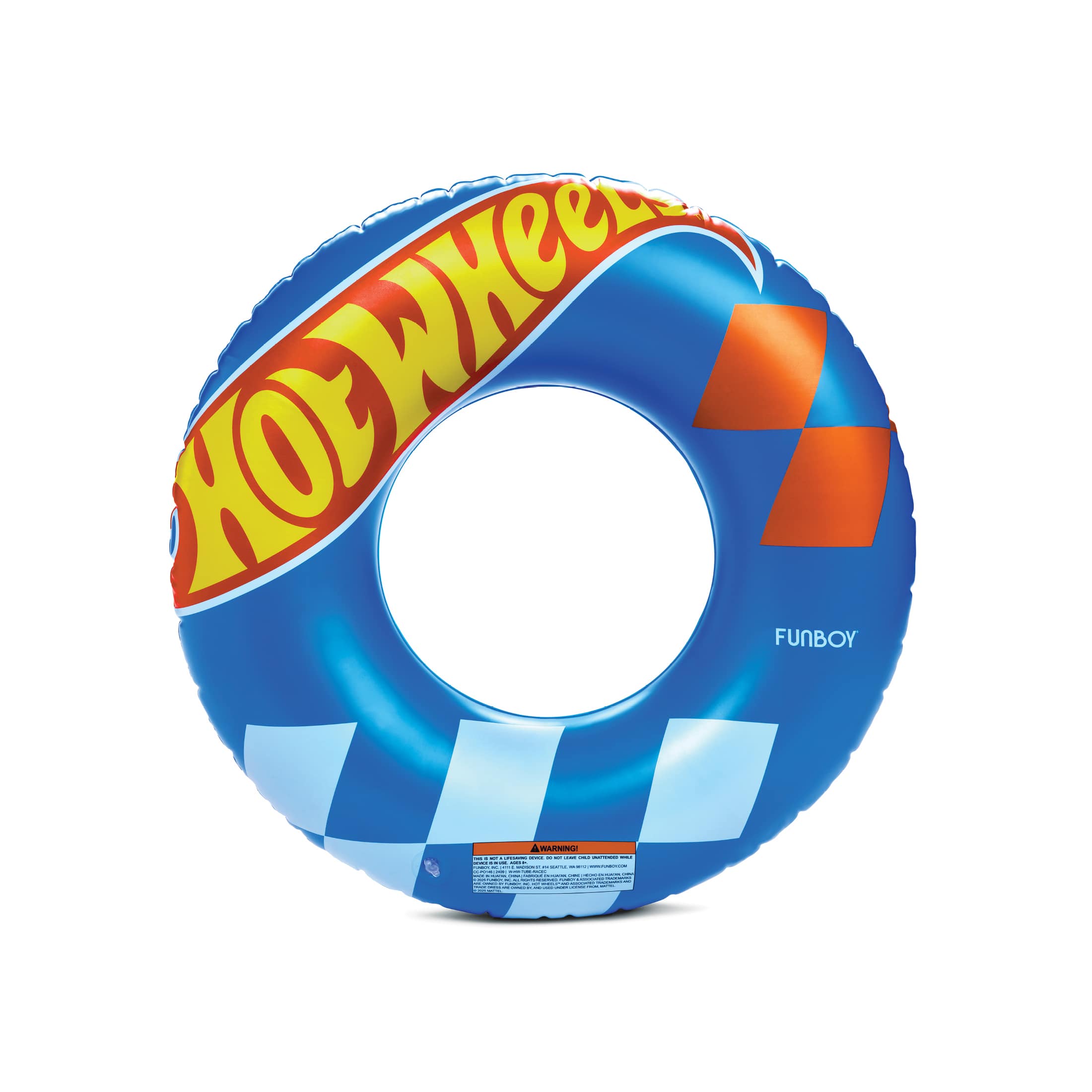 Hot Wheels™ by FUNBOY Double-Sided Checked and Flame Inflatable Tube, 34’’