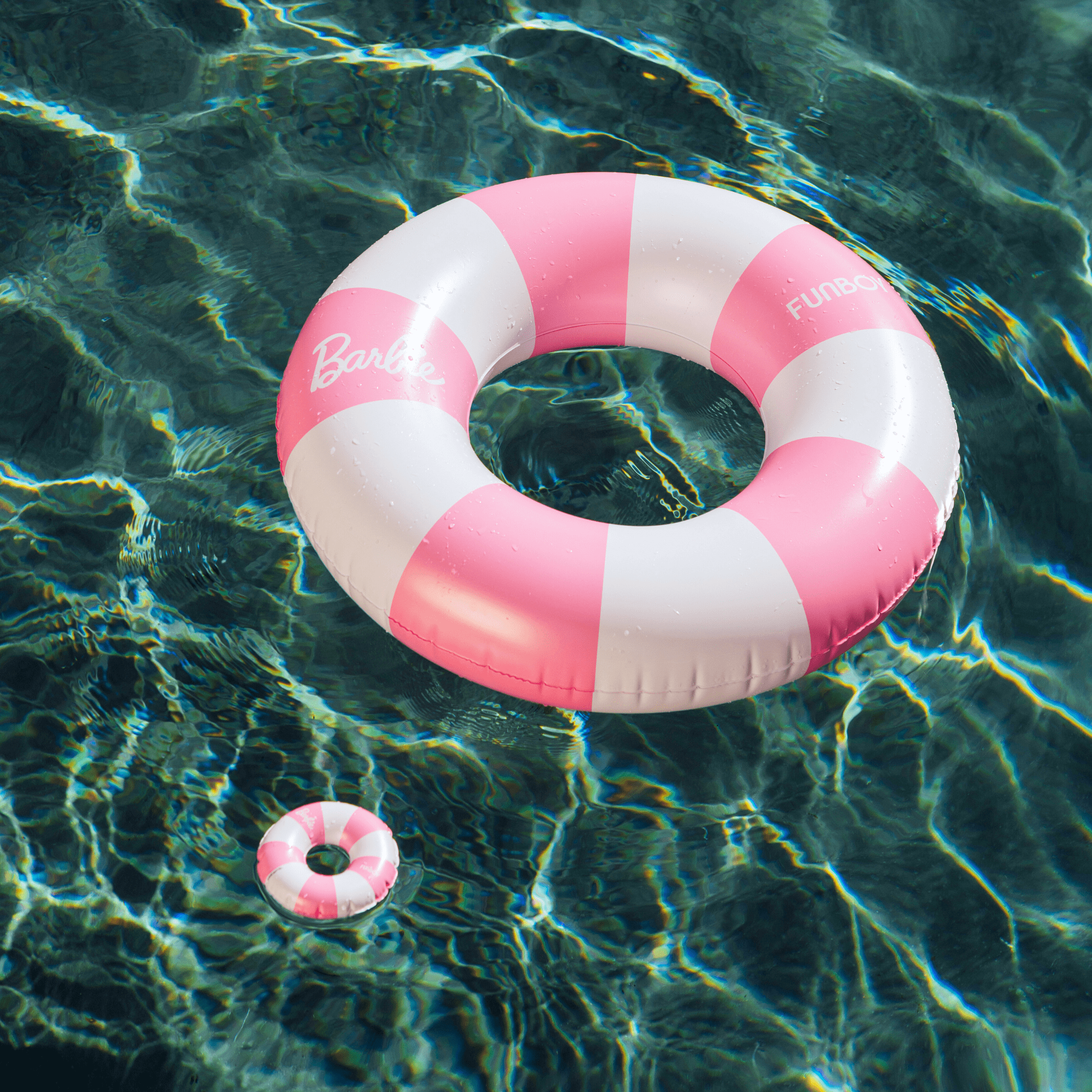 Barbie™ by FUNBOY Pink & White Striped Tube and Bonus Matching Doll Tube, 34" Diameter