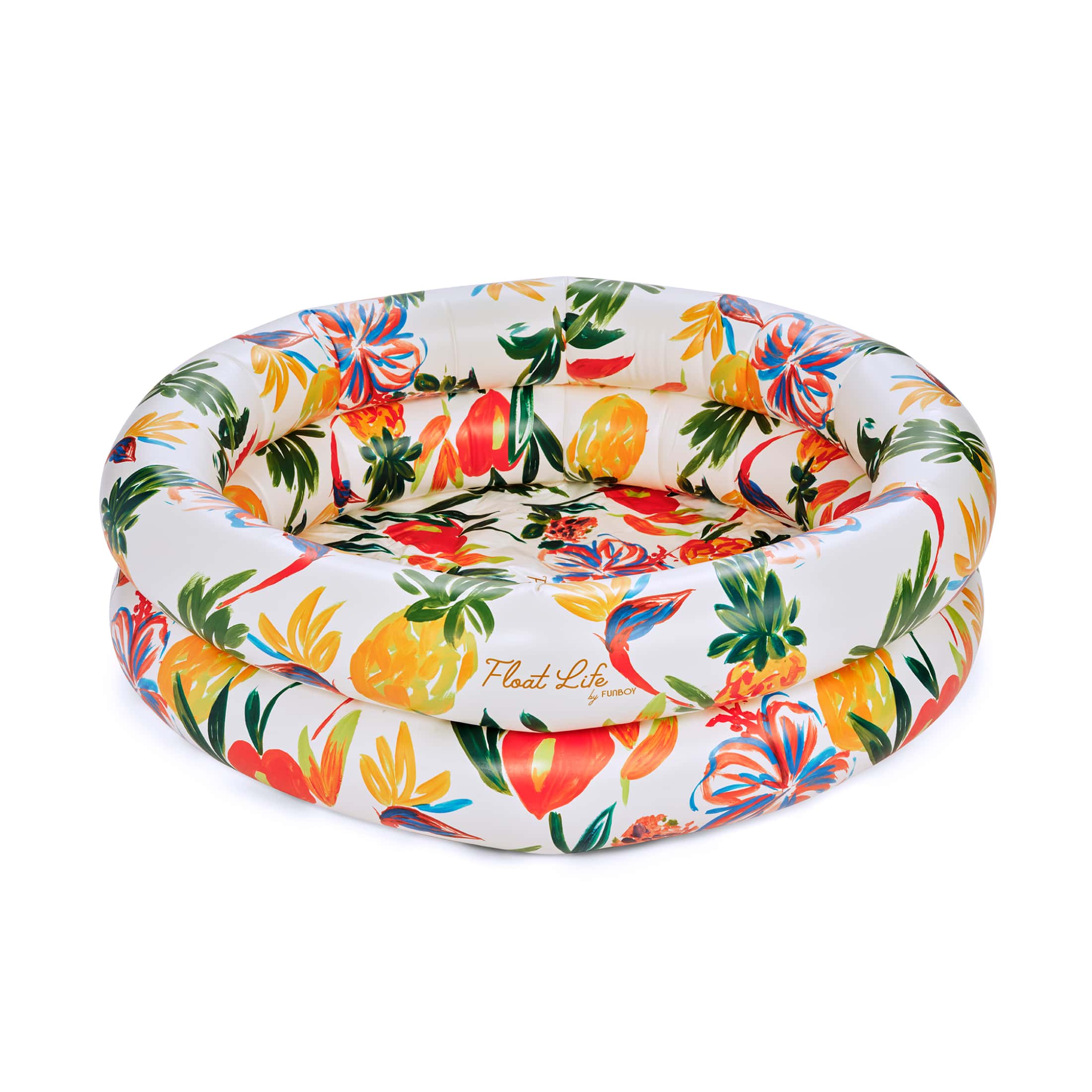 Float Life Inflatable Round 2-Ring Pool, Tropical Paradise, 48" Diameter