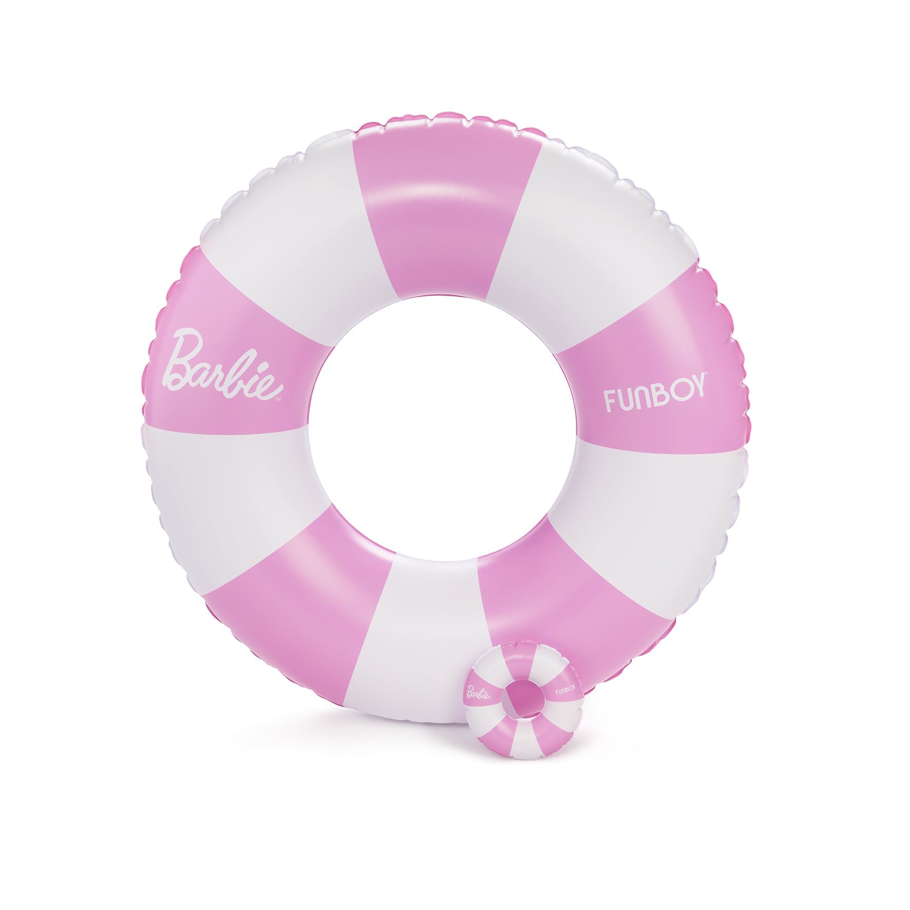 Barbie™ by FUNBOY Pink & White Striped Tube and Bonus Matching Doll Tube, 34" Diameter
